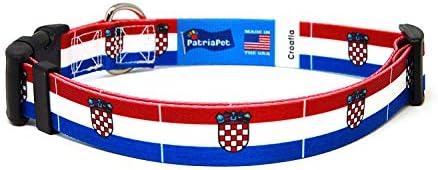 צווארון כלבים קרואטיה | דגל קרואטיה | אבזם שחרור מהיר | מיוצר ב- NJ, ארהב | לכלבים גדולים במיוחד